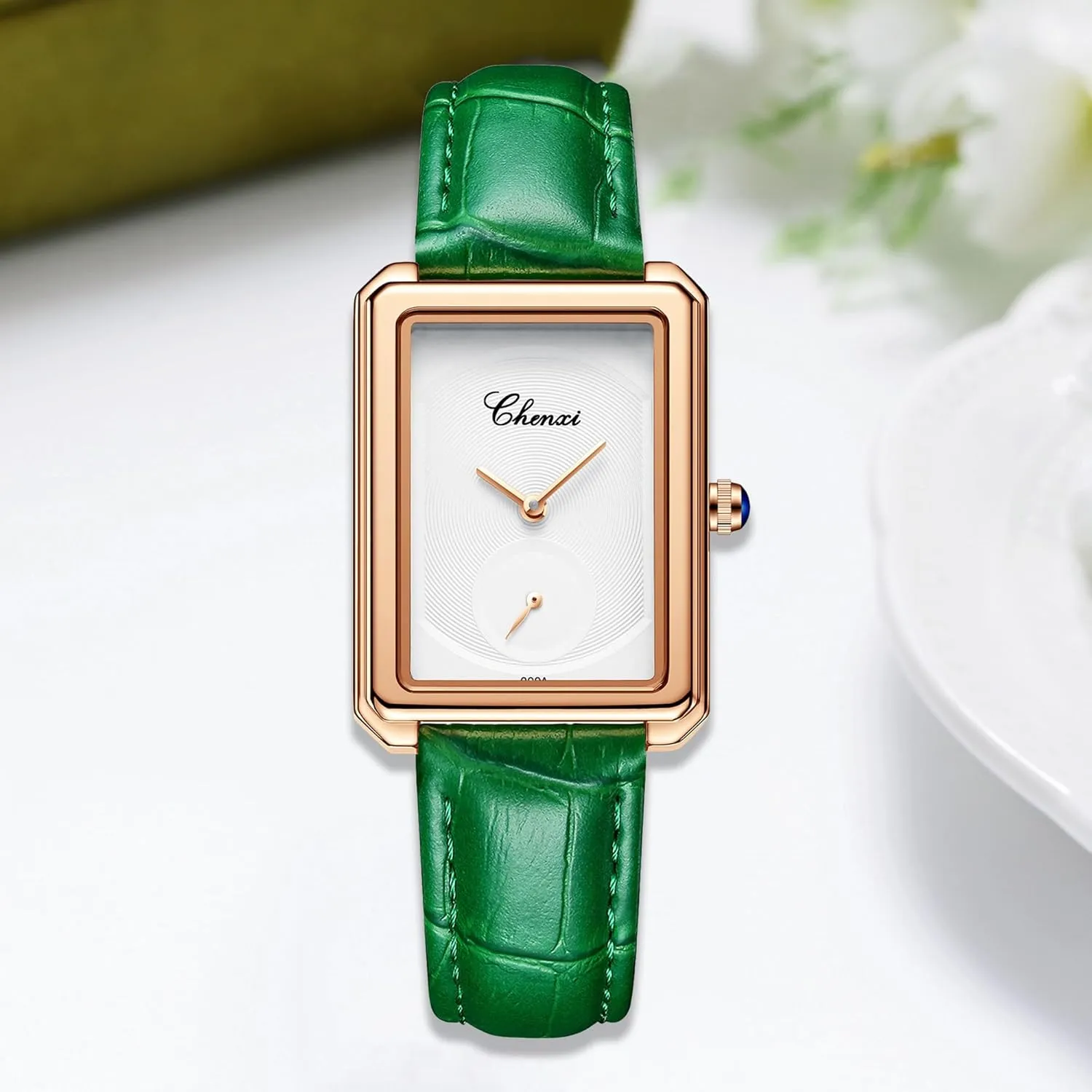Hand Moves Alone MASTOP Watches brick mystify nonporous reflect for Women Rose Gold Square Leather Texture Fashion Diamond Analog Quartz Waterproof Dress Casual Small Simple Ladies Female WifeGold Wrist Watch The Second 