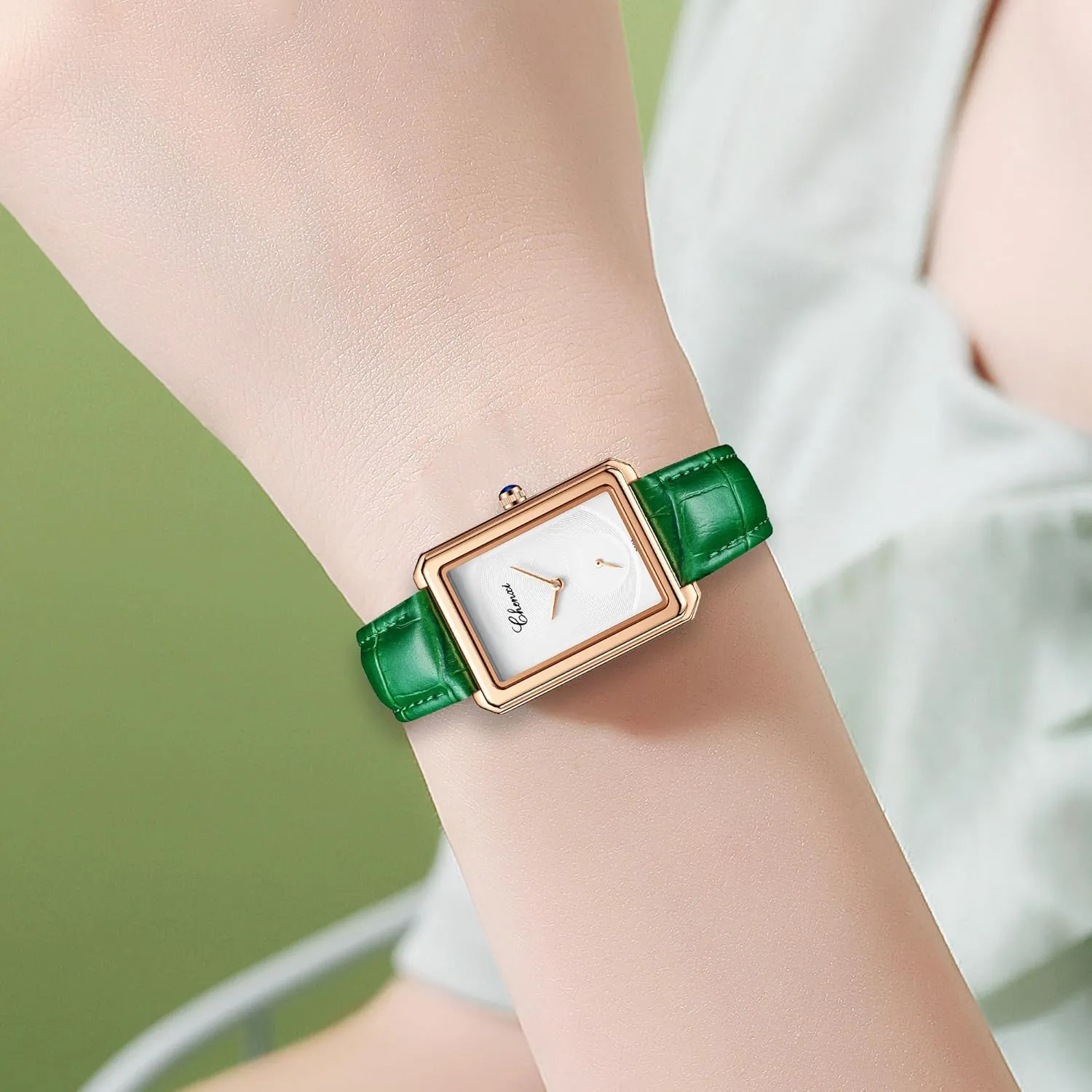 Hand Moves Alone MASTOP Watches brick mystify nonporous reflect for Women Rose Gold Square Leather Texture Fashion Diamond Analog Quartz Waterproof Dress Casual Small Simple Ladies Female WifeGold Wrist Watch The Second 
