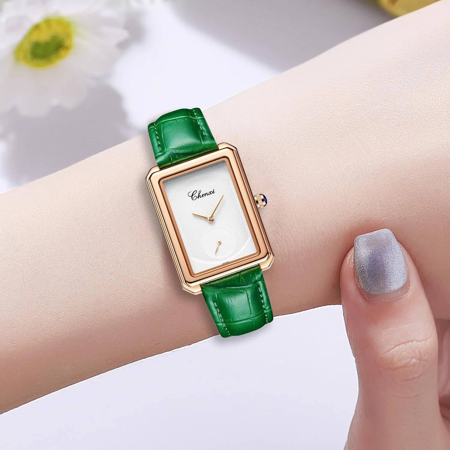 Hand Moves Alone MASTOP Watches brick mystify nonporous reflect for Women Rose Gold Square Leather Texture Fashion Diamond Analog Quartz Waterproof Dress Casual Small Simple Ladies Female WifeGold Wrist Watch The Second 