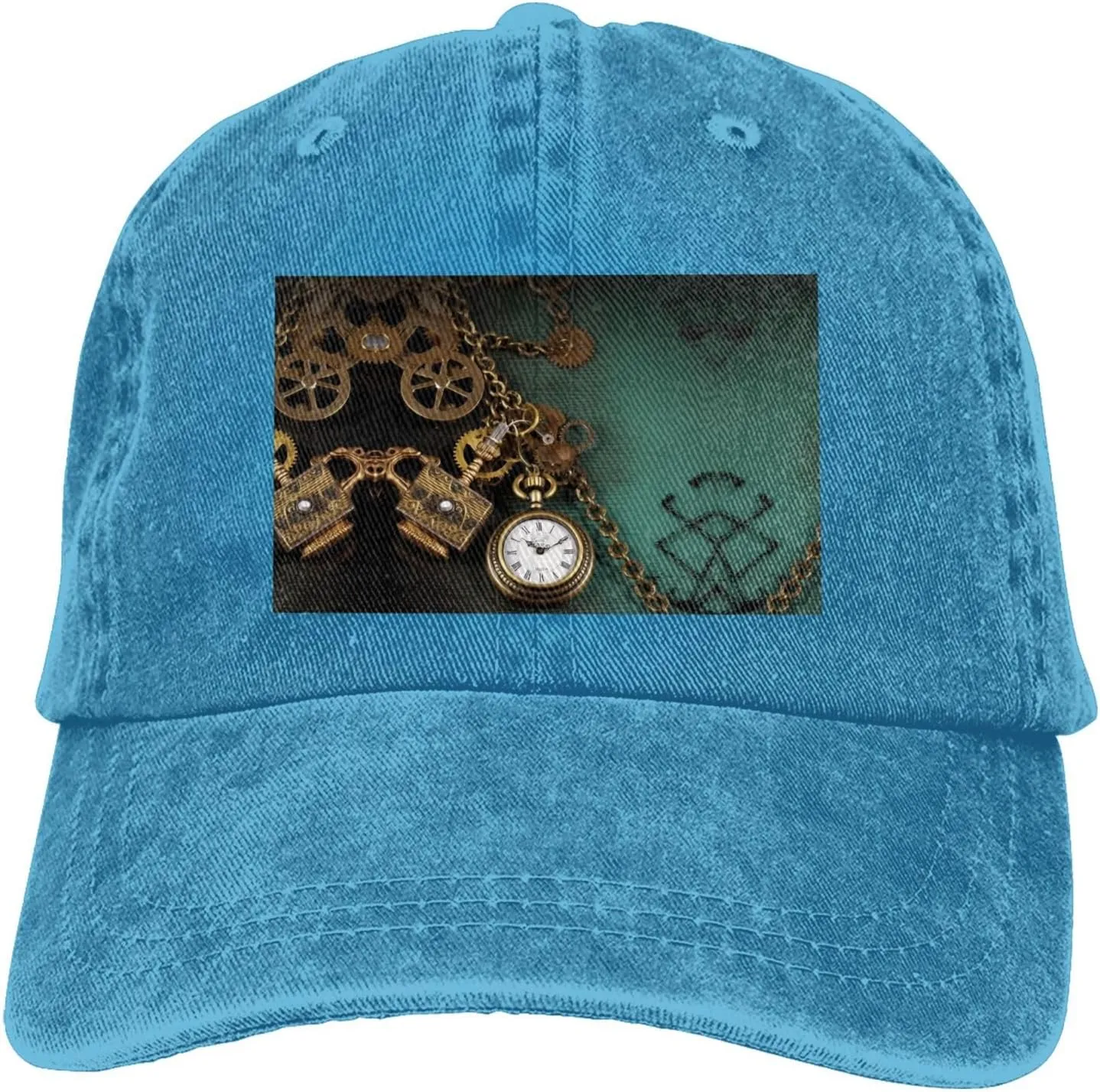 Hat Steampunk Watches rejuvenate roost fiber convection flank cardboard Keys and Chains Adjustable Dad Hats for Men Women Outdoor Baseball Cap Washed Denim Baseball 