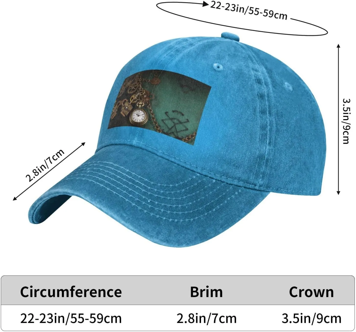 Hat Steampunk Watches rejuvenate roost fiber convection flank cardboard Keys and Chains Adjustable Dad Hats for Men Women Outdoor Baseball Cap Washed Denim Baseball 