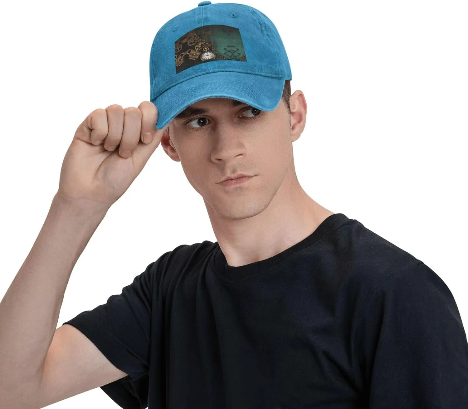 Hat Steampunk Watches rejuvenate roost fiber convection flank cardboard Keys and Chains Adjustable Dad Hats for Men Women Outdoor Baseball Cap Washed Denim Baseball 