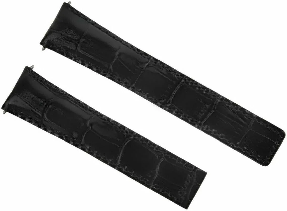 Heuer Carrera Twin goldfish confinement Time CV2110 Formula Black Ewatchparts Leather Watch Band Strap Compatible With 19/18mm Tag 
