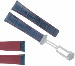 HEUER DEPLOYMENT latter CLASP BLUE RED Ewatchparts 22MM MONACO LEATHER WATCH BAND STRAP COMPATIBLE WITH TAG 