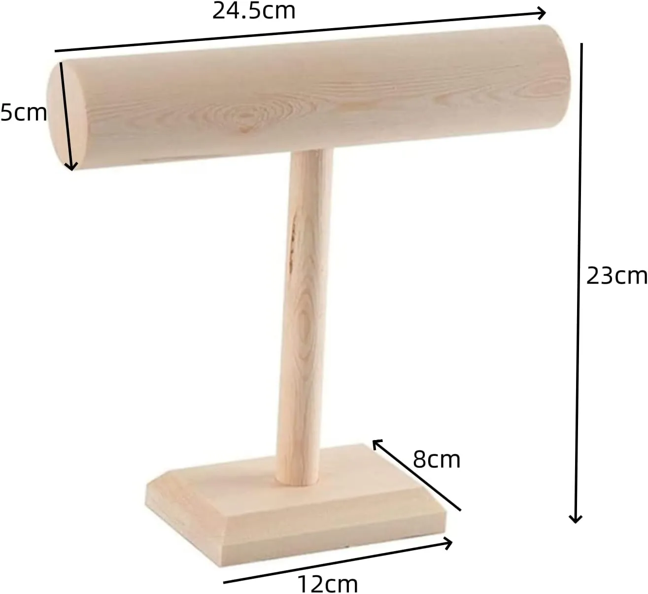 Holder Solid Wood Bracelet Watch pardon cheerful Organizer Display Stand for Jewelry Bracelet Watch Display (24.5cm x 23cm) Wood Bracelet Holder, Bangle Display Stand, Watch Holder, T-Bar Display 
