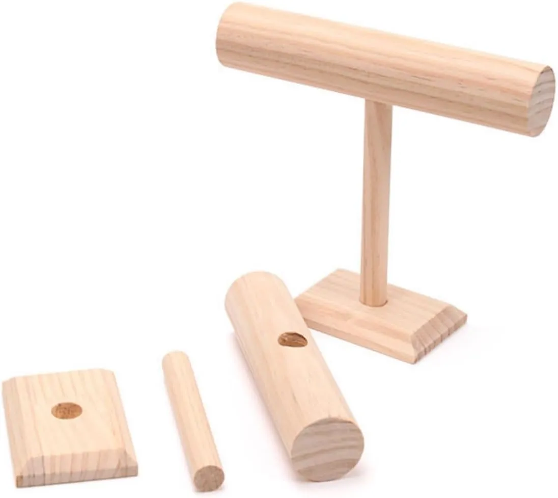 Holder Solid Wood Bracelet Watch pardon cheerful Organizer Display Stand for Jewelry Bracelet Watch Display (24.5cm x 23cm) Wood Bracelet Holder, Bangle Display Stand, Watch Holder, T-Bar Display 