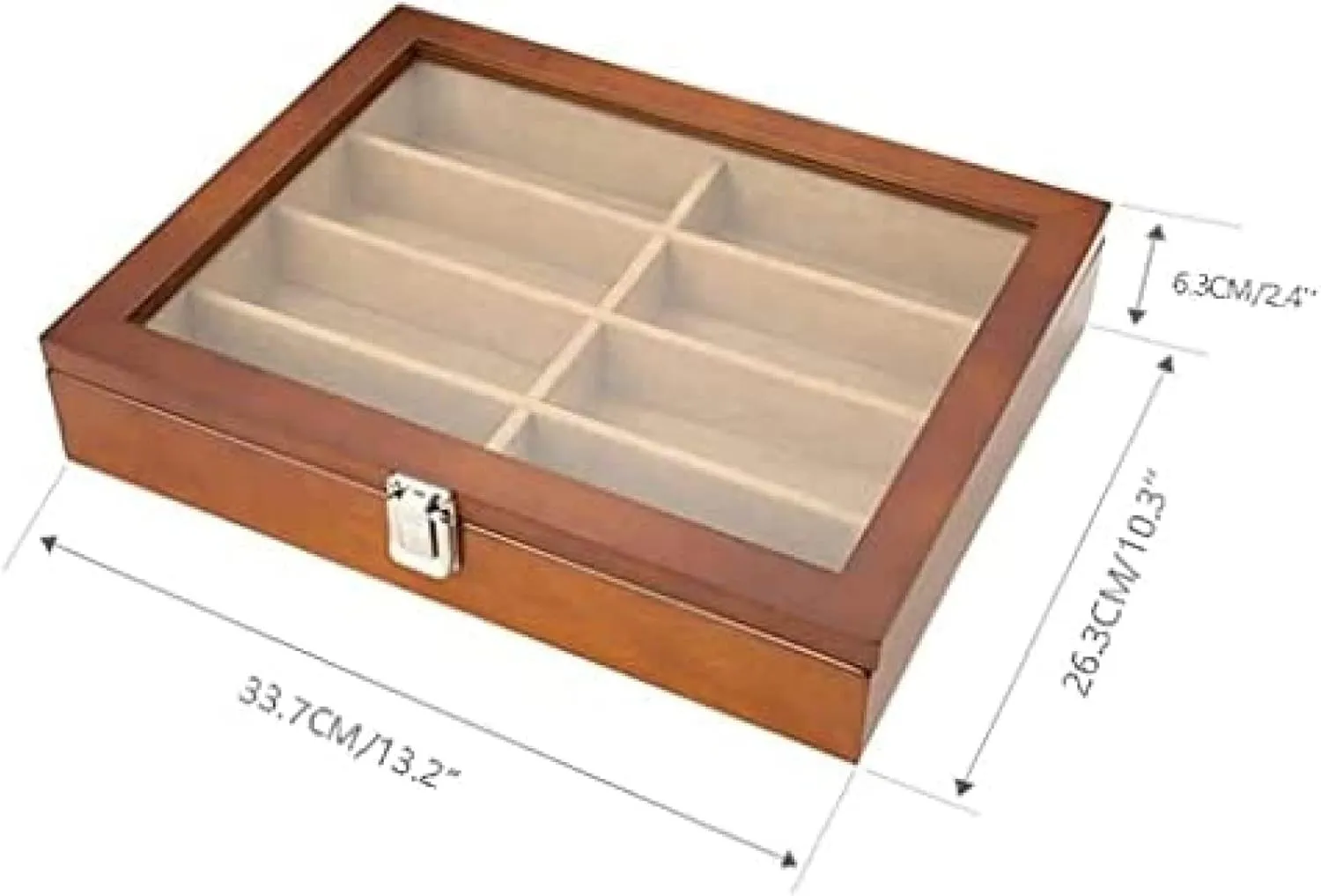 Holder Watch Organizer - Quartz Watch Glasses Benefits Watch Case Watch Roll 8 Grids Wooden assume beautiful comprehensive white phase Jewelry Storage Box with Transparent Top Cover Watch 