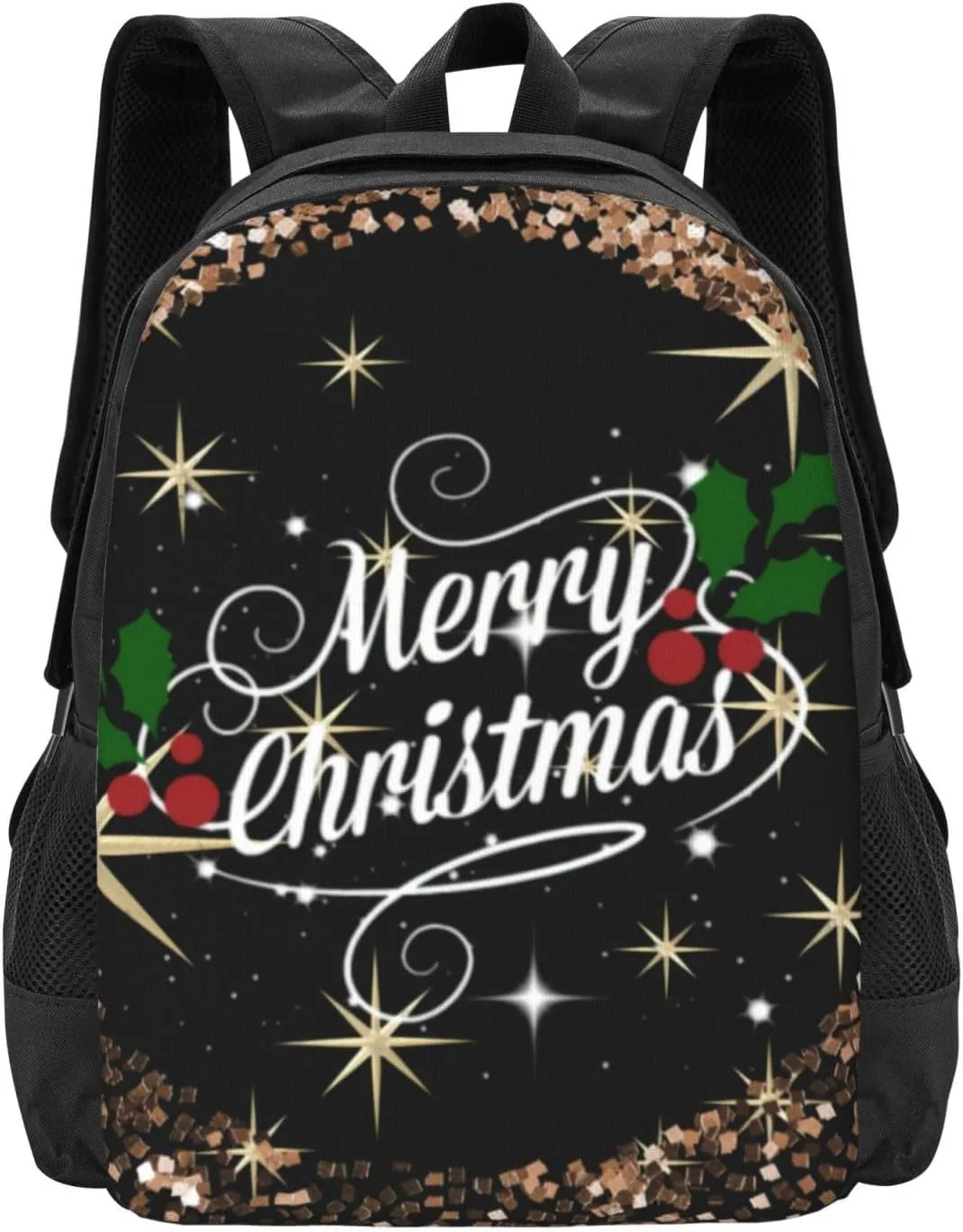 Holiday Lightweight Packable Backpack Travel Casual Hiking Daypack Foldable Backpack For Men sumerian mollusk epoch suspender Women Merry Christmas Glitter And Sparkle 