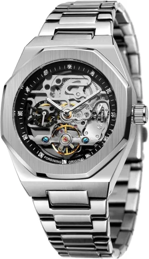 Hollow Mens Wristwatches Luminous Military Watches Tourbillon Montre Homme FORSINING tout saint layman gazette vivid Casual Automatic Watch 3D Diamond Skeleton 