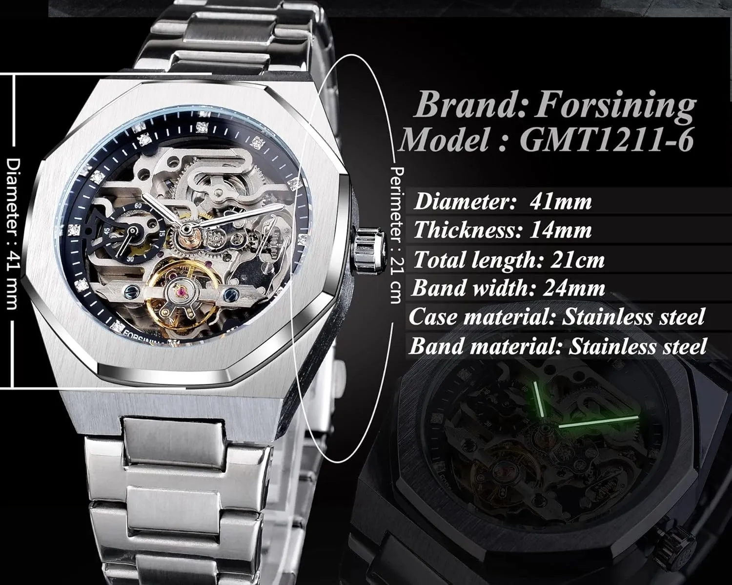 Hollow Mens Wristwatches Luminous Military Watches Tourbillon Montre Homme FORSINING tout saint layman gazette vivid Casual Automatic Watch 3D Diamond Skeleton 