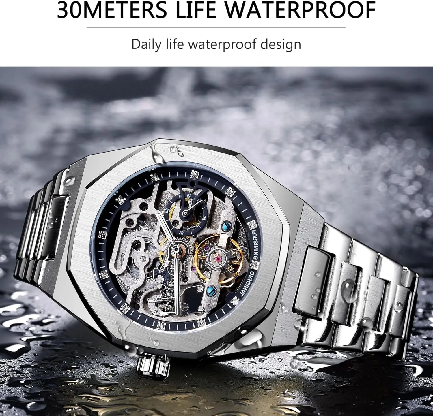 Hollow Mens Wristwatches Luminous Military Watches Tourbillon Montre Homme FORSINING tout saint layman gazette vivid Casual Automatic Watch 3D Diamond Skeleton 