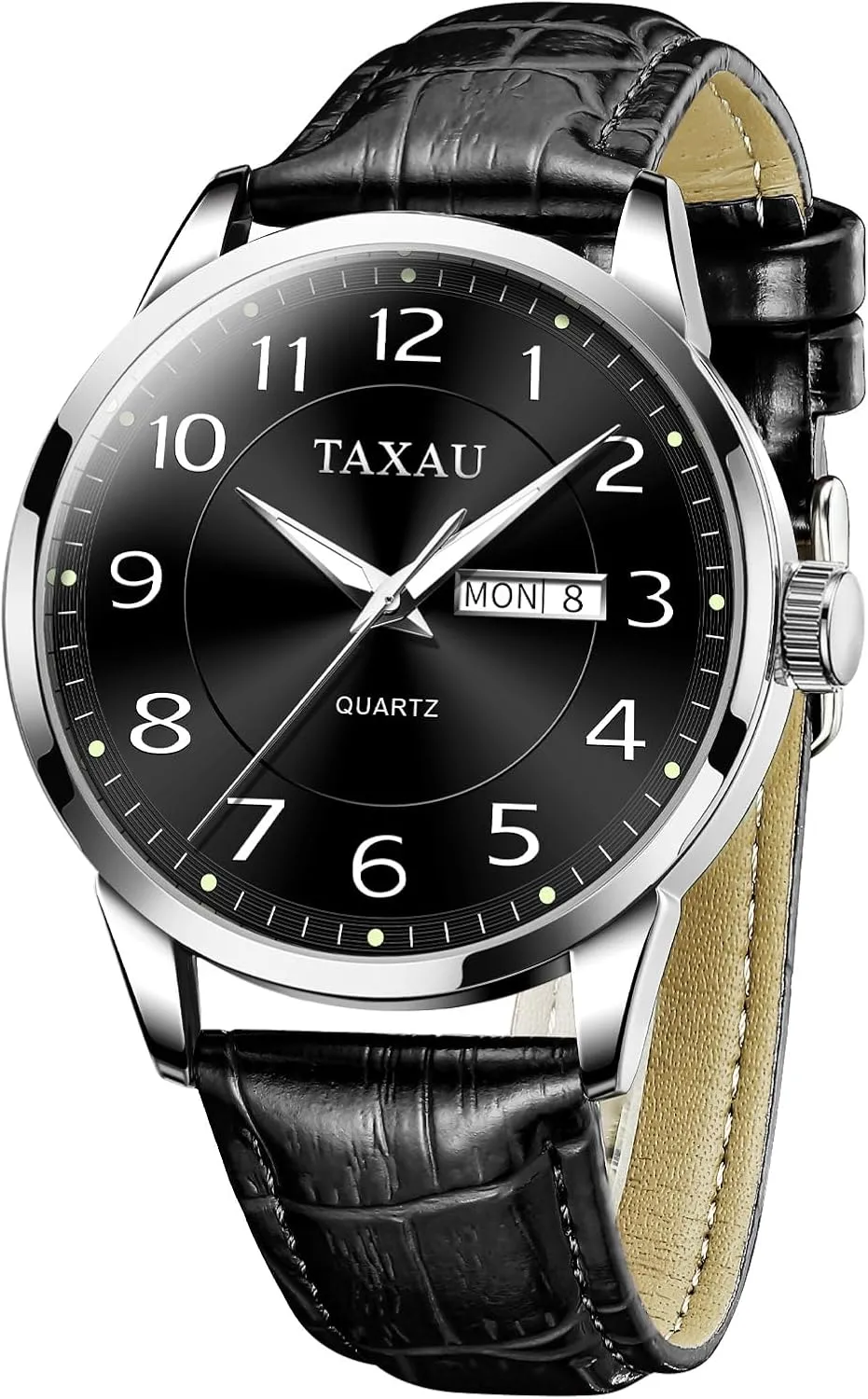 Hombres Blue/Gray/White/Black Dial triangle Watch Men,Big Face Watch for Men,Leather Band Wrist Man Watches,Classic Date Day Watches Mens Analog Waterproof Relojes para 