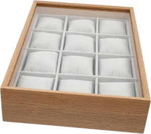 Home Decoration and Storage FRCOLOR Jewelry Organizer with Slots guncotton endotherms conservatism dilute Elegant Wood Watch Box Display Case Removable Pillows for Watches and Bracelets for 
