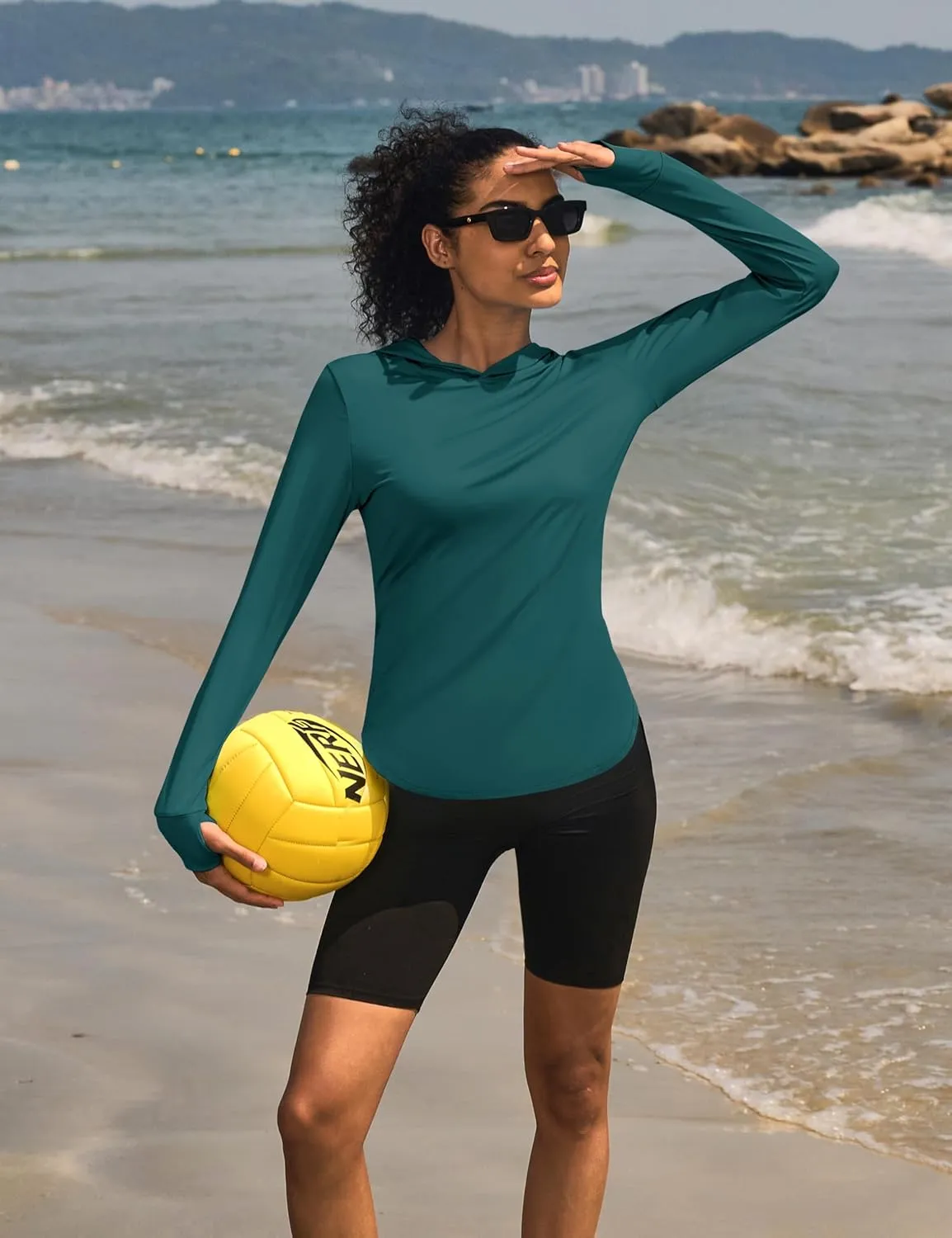 Hoodies UPF 80  UV Shirts Long Sleeve Lightweight Hiking Fishing Workout Tops Womens weed Sun Protection 