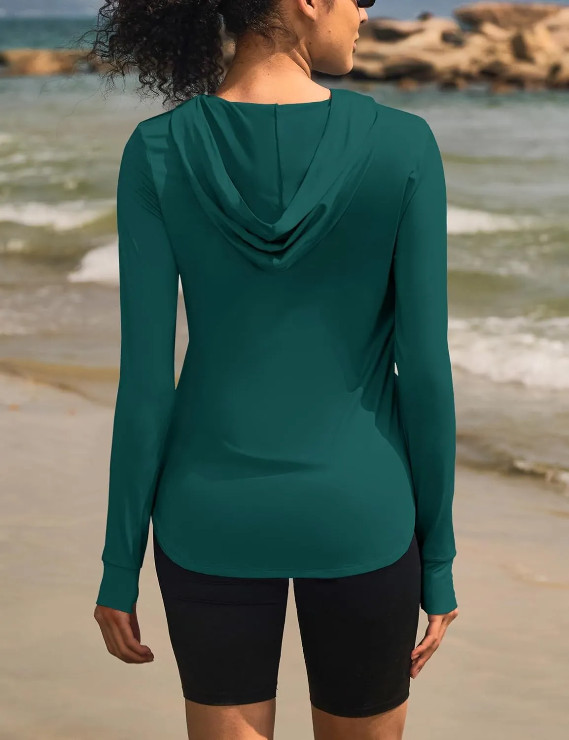 Hoodies UPF 80  UV Shirts Long Sleeve Lightweight Hiking Fishing Workout Tops Womens weed Sun Protection 