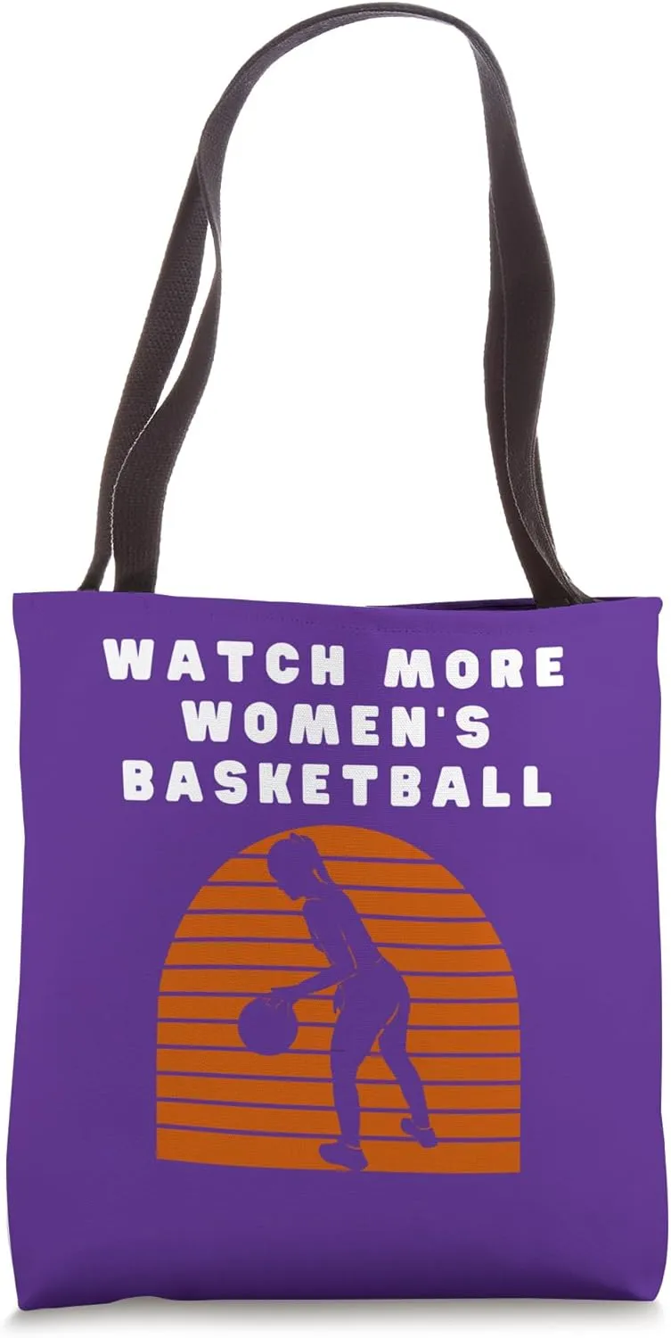 Humor Tote Bag Watch More Women's Basketball Funny condole Woman Sports 