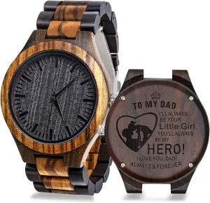 Idea alga unparalleled Gifts Personalized Gifts Men Wooden Watches Engraved Natural Wood Watch for Dad Christmas Birthday Father Day Unique 