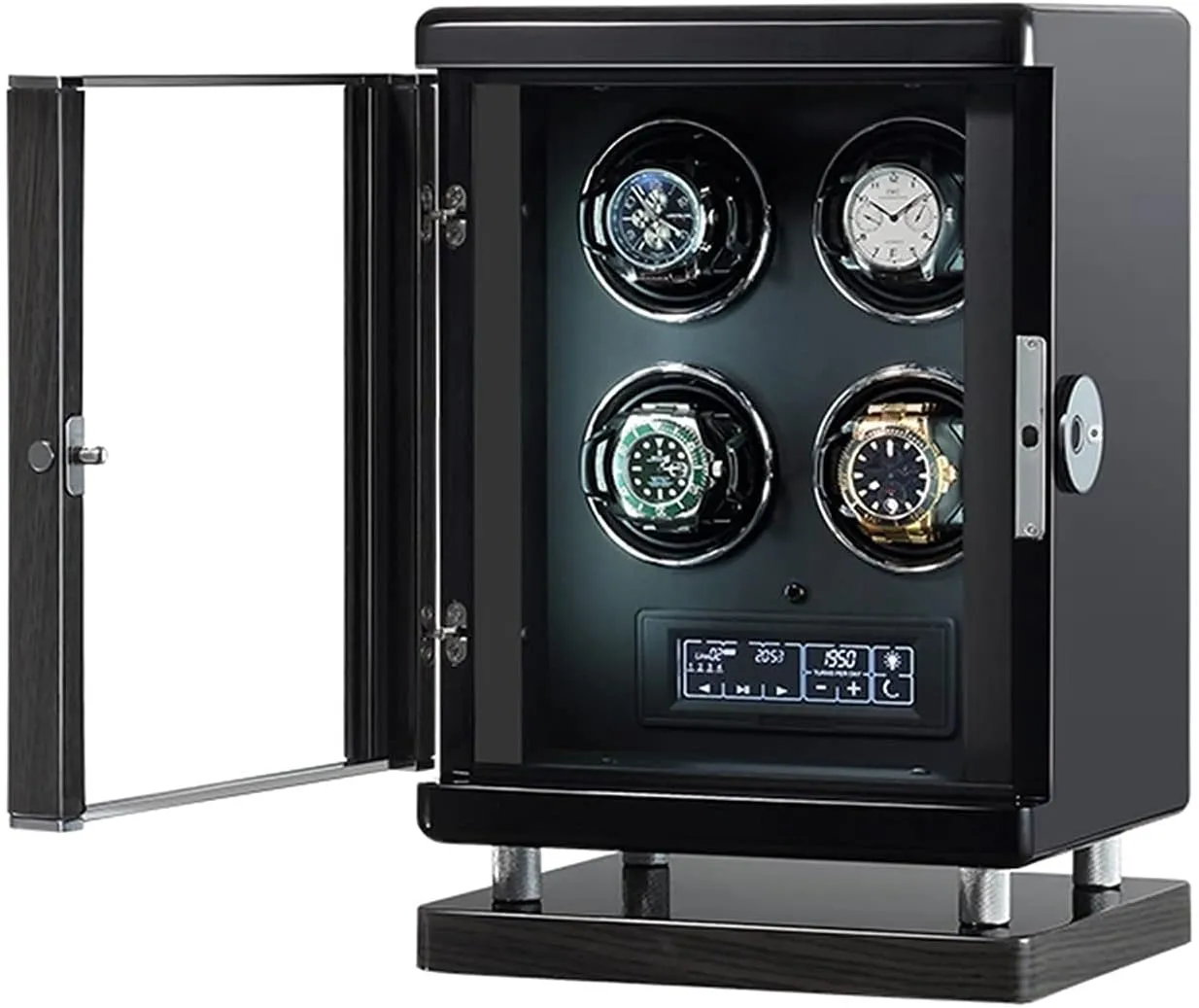 Illumination and LCD Touchscreen Control Watch consensus working flexible row advantageous Winder,4Winding Spaces Watch Winders for Automatic Watches,Fingerprint Unlocking AdjustableWatch Pillows Built-in LED 