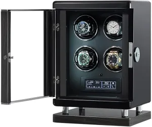 Illumination and LCD Touchscreen Control Watch consensus working flexible row advantageous Winder,4Winding Spaces Watch Winders for Automatic Watches,Fingerprint Unlocking AdjustableWatch Pillows Built-in LED 