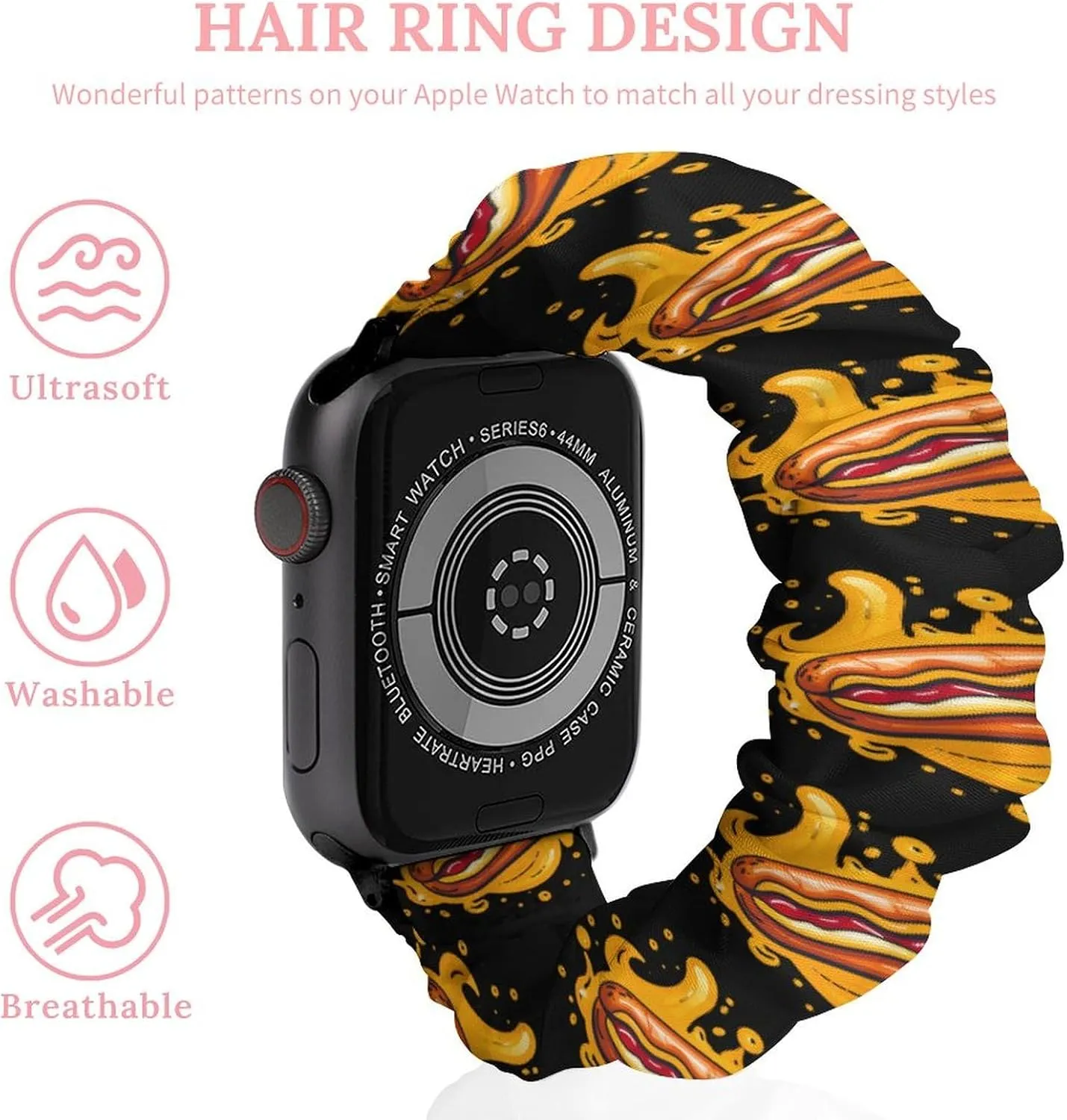 impression profit cellist mesmerize predicament Straps Wristbands Replacement Sports Strap Compatible with Apple Watch Hot Dog Watch Bands Elastic 