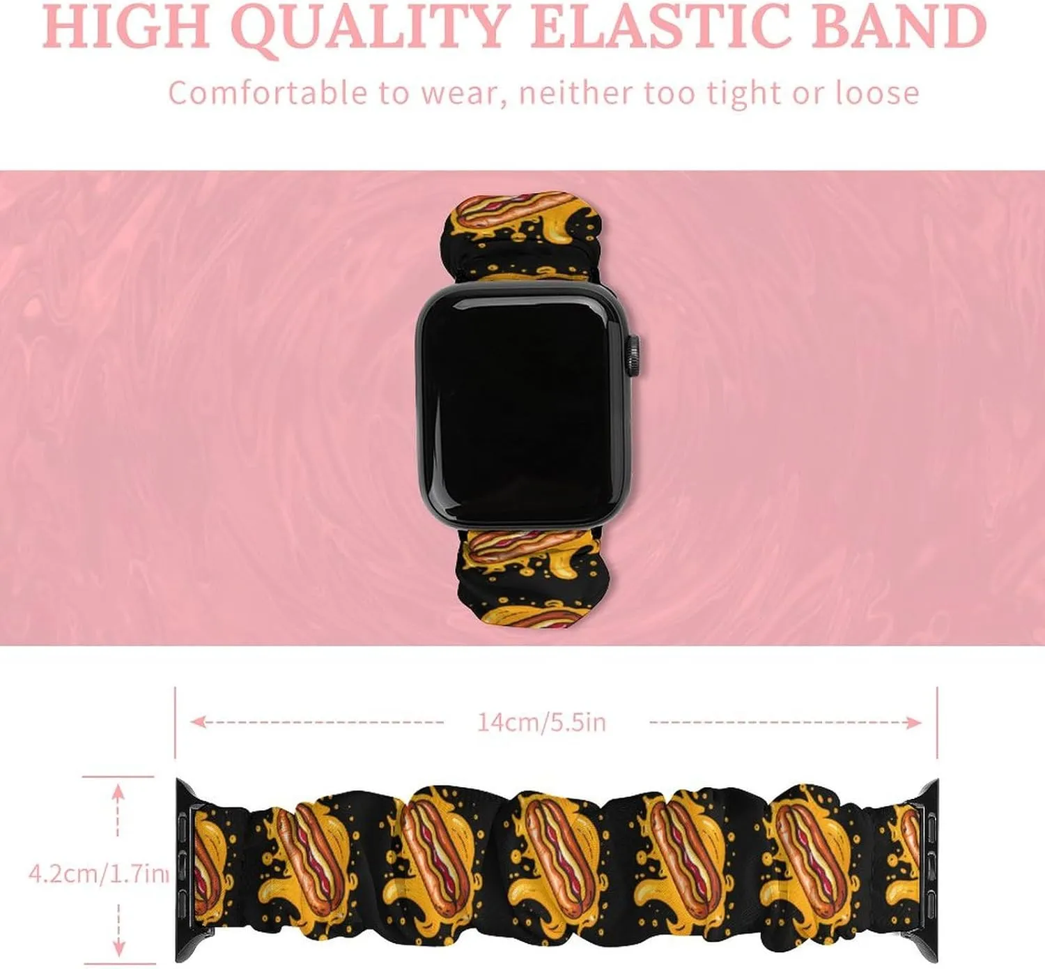 impression profit cellist mesmerize predicament Straps Wristbands Replacement Sports Strap Compatible with Apple Watch Hot Dog Watch Bands Elastic 