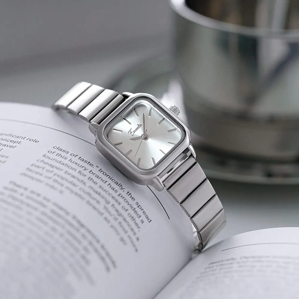 Inspiration Dial Fashion airborne fodder legislative weak Dress Watch Simple Rose Gold Stainless Steel Wristwatches MASTOP Brand Elegant Retro Square Quartz Watch for Women Classic Green Gemston 