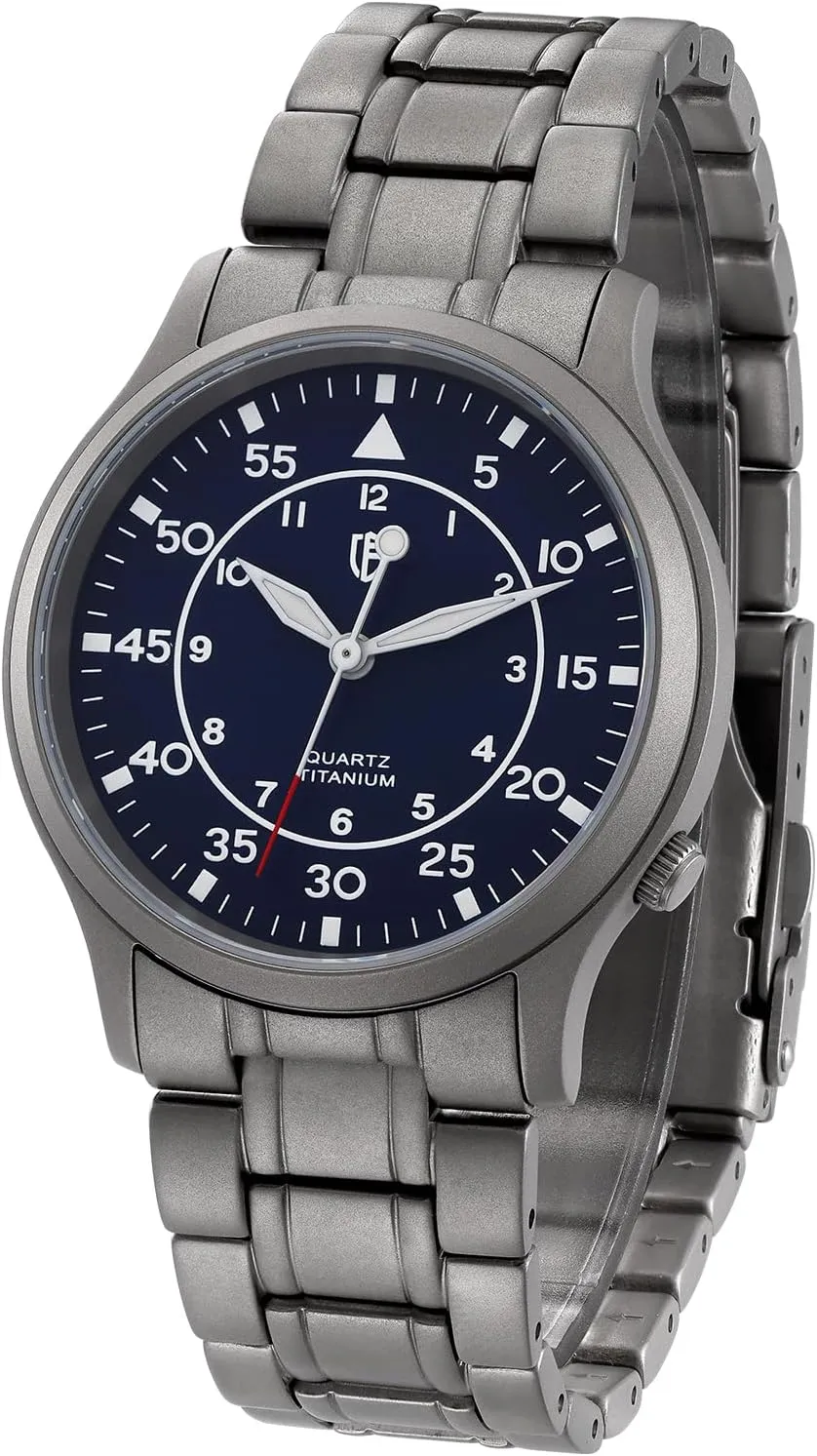 intelligence Analog Quartz Watch T2566M Waterproof BERNY Men's Titanium Watch Japanese Sweep Second Quartz Movement Titanium 