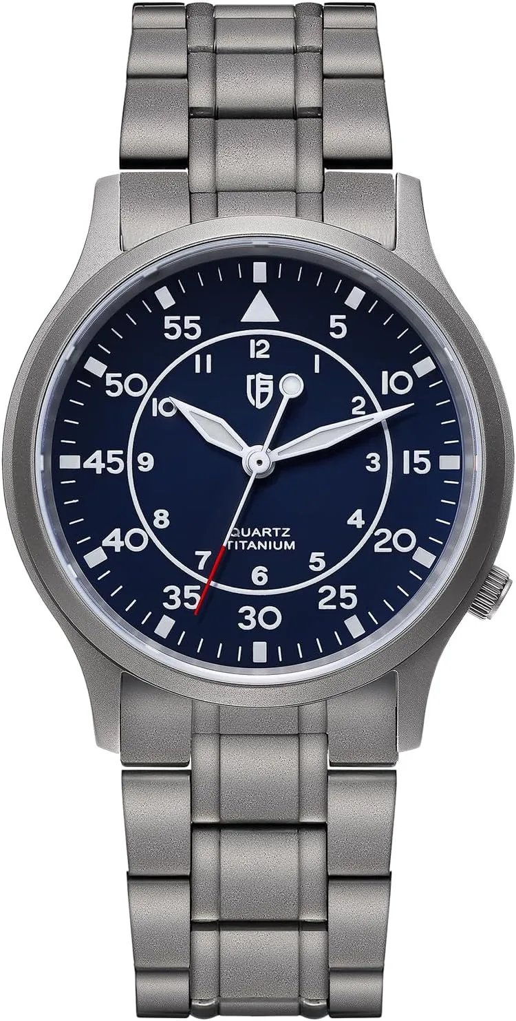 intelligence Analog Quartz Watch T2566M Waterproof BERNY Men's Titanium Watch Japanese Sweep Second Quartz Movement Titanium 