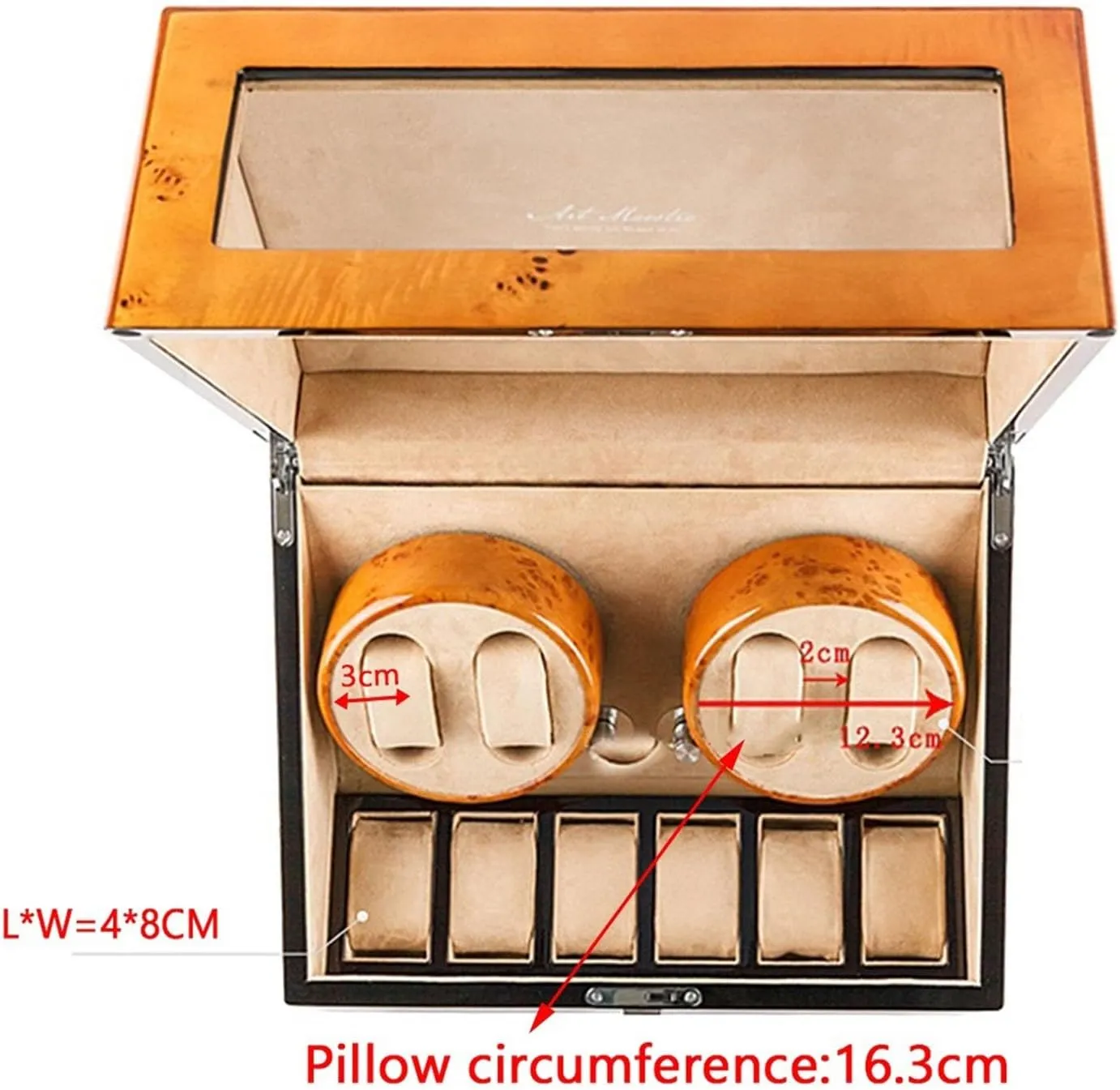 Japanese Motor 5 Rotation Mode Setting Fit Lady and Man Watches,A-4 6 Luxury Automatic Watch Winder 4 6 Storage Display Case Wood Shell Watch Winding hierarchy mail Box with 