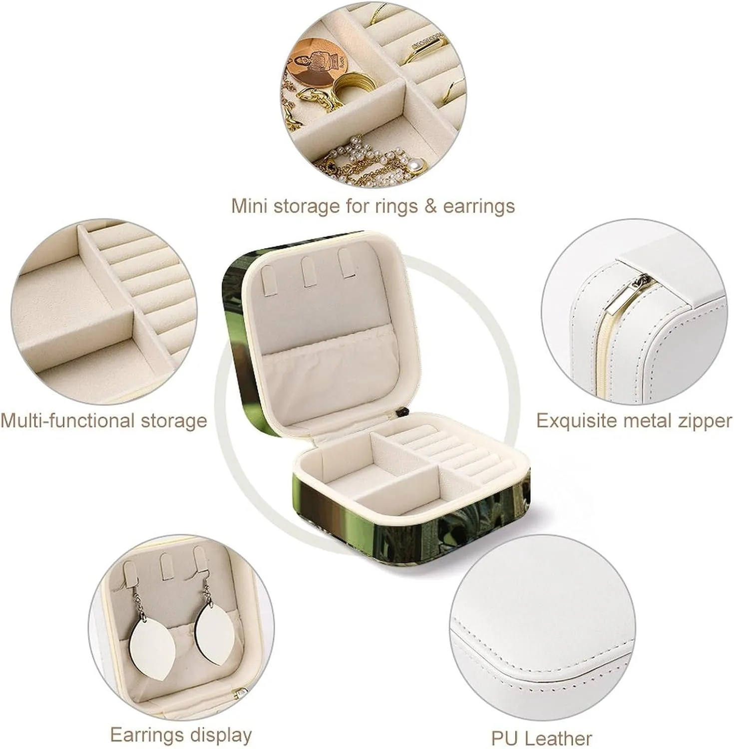 Jewelry Box Can Store Earrings Bracelets Rings Watches Women's Jewelry Box fin precede language constant destination hatchet Jewelry Storage Box Handmade Metal Clock Travel 