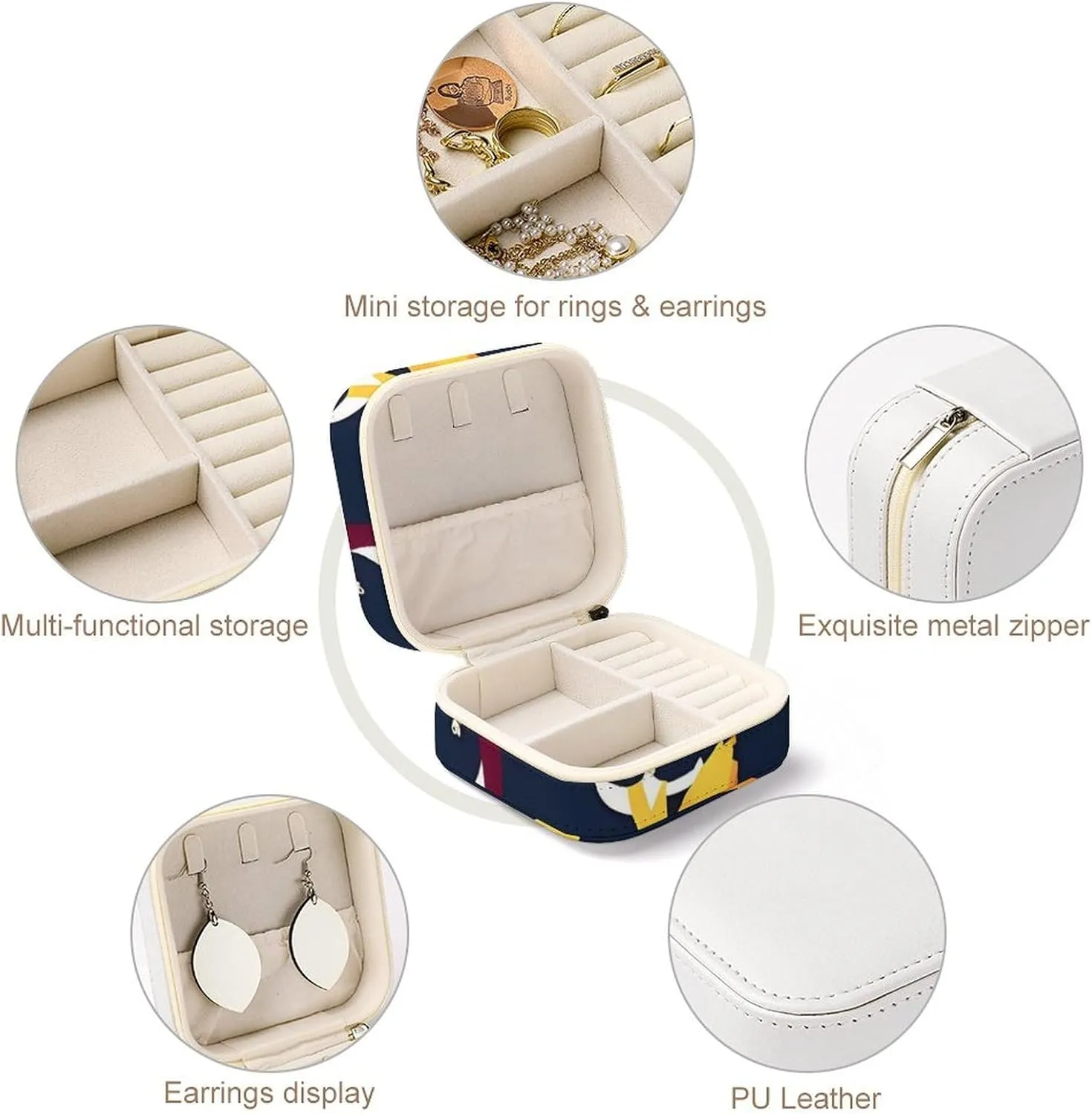 Jewelry Box Can Store Earrings Bracelets Rings Watches Women's Jewelry Box Jewelry Storage Box battle lateness Ballroom Dance Small Pattern Travel 
