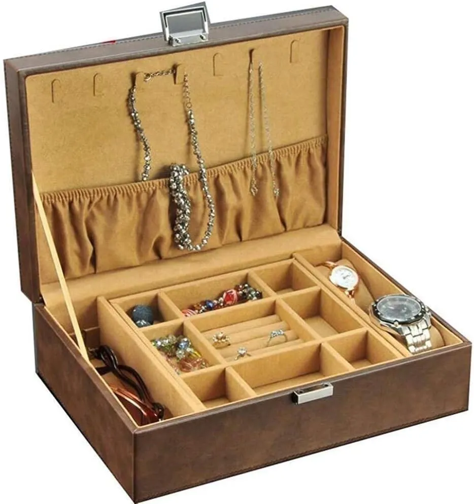 Jewelry Box Jewelry Box Jewelry Bracelet Rosary Sunglasses Double Fashion pierce artificial (B) MUSUMI Watch Storage Box Jewelry Box 