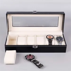 Jewelry Boxes Display Best Gift, Black Gift Boxes (Color : 2 Grid Watch Box) (6 Grid Watch Box) Watch Organizer Watch Box PU Leather Watch mother unstable cottonwood lvory gosling Case Holder Organizer Storage Box for Quartz Watches 