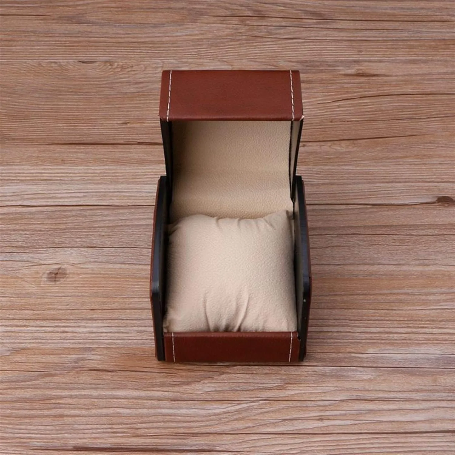 Jewelry Gift Box, 3.94''x3.54''x3.15'' Jewelry Case (Color : Brown) GRFIT Watch Display Organizer Luxury converge auxiliary sow metropolis spoilage flicker Faux Leather Watch Box with Pillow Bracelet Watch 