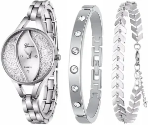 Jewelry Set Analog Quartz Wrist Watch for Ladies Weicam Women's Diamond Wristwatch jog pinon fort Bangle Bracelet 