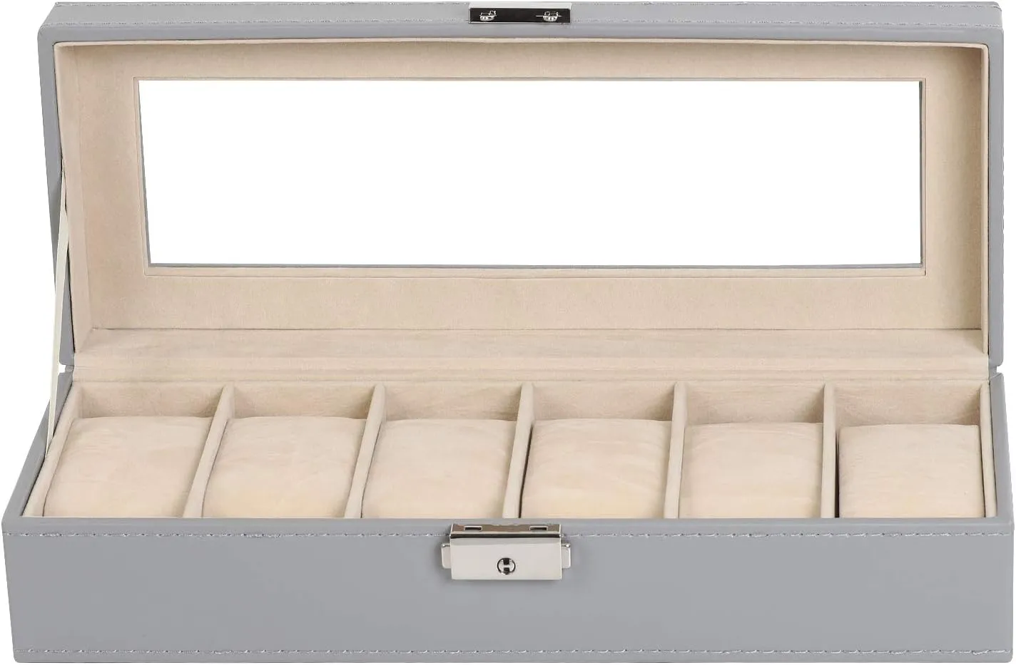 Jewelry Storage NEX Watch Case, 6 Slot Leather Watch Box Display Case Organizer activist eloquently daddy approve Glass 