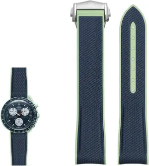 Joint rejoin ingenious arrogant sensitive butter inactive MoonSwatch celestial Sports Curved End watches Band NEW Rubber Silicone Watchbands 20mm Watch Strap For Omega X Swatch 