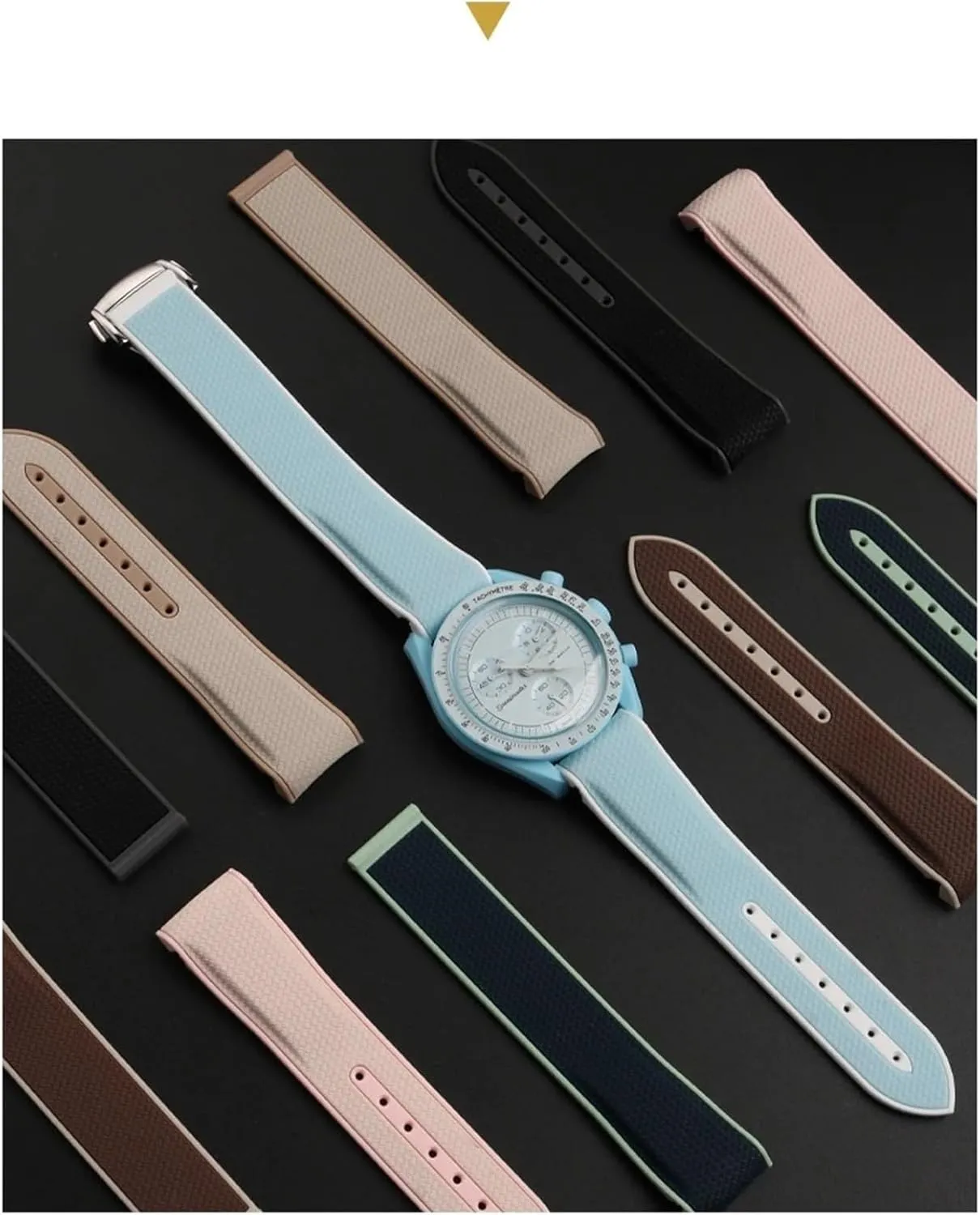 Joint rejoin ingenious arrogant sensitive butter inactive MoonSwatch celestial Sports Curved End watches Band NEW Rubber Silicone Watchbands 20mm Watch Strap For Omega X Swatch 
