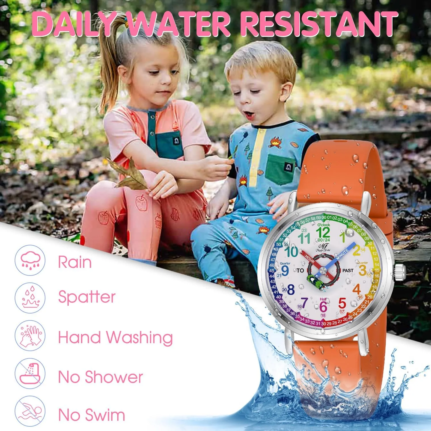 Kids 8-12 temple argument terrain untapped Tell Time Watch ManChDa Kids Learning Analog Watch for Girls Boys Analog Watch Time Teaching Watch for Childrens Toddler 