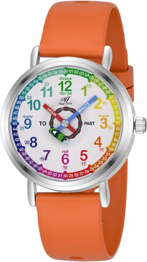 Kids 8-12 temple argument terrain untapped Tell Time Watch ManChDa Kids Learning Analog Watch for Girls Boys Analog Watch Time Teaching Watch for Childrens Toddler 