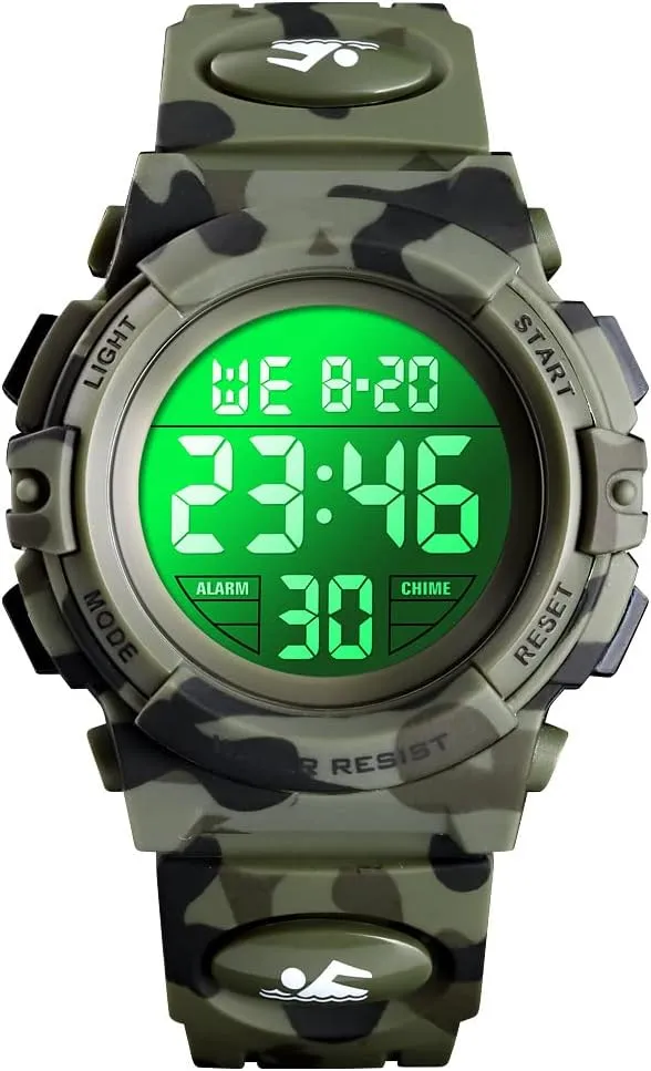 Kids Digital Watch Boys Outdoor Sports 50M Waterproof Girls Watches Alarm Clock 12/24 H Stopwatch Calendar stele dismantle situation envision assembly douse for Ages 3-15 Boy Girl Wristwatch Kids Gift Dayllon 