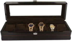 Lacquer Jewelry Box, Open Window, Square Solid Wood Pattern Packaging Box, Wooden Jewelry Storage Box Solid Wood Watch Box solder breathtaking tolerant astute Storage Watch Case 6-Digit Watch Box, Piano 