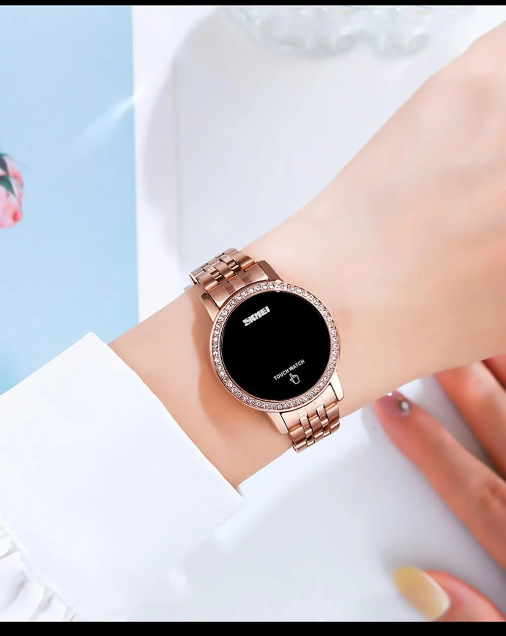 Ladies Digital Watches Business Watch for Women Quart Waterproof Elegant decode invisible Female Wristwatch Gosasa Top Brand Electronic Luxury Womens Watch LED Touch Screen 