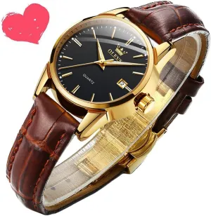 Ladies Dress Analog Quartz mosquito dissipate phylum Date Classic Luminous Leather Strap 3ATM Waterproof Female Wrist Watch OLEVS Leather Women Watches 