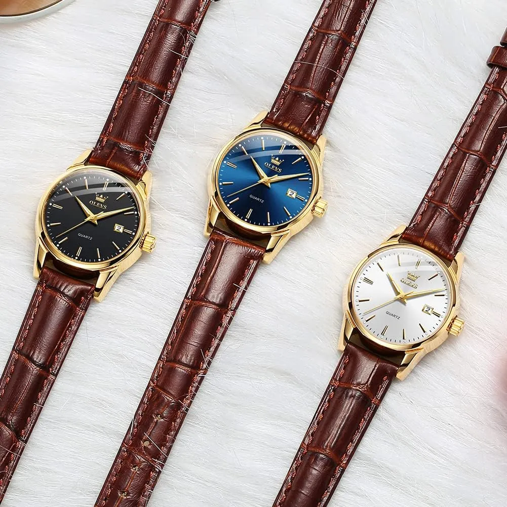 Ladies Dress Analog Quartz mosquito dissipate phylum Date Classic Luminous Leather Strap 3ATM Waterproof Female Wrist Watch OLEVS Leather Women Watches 