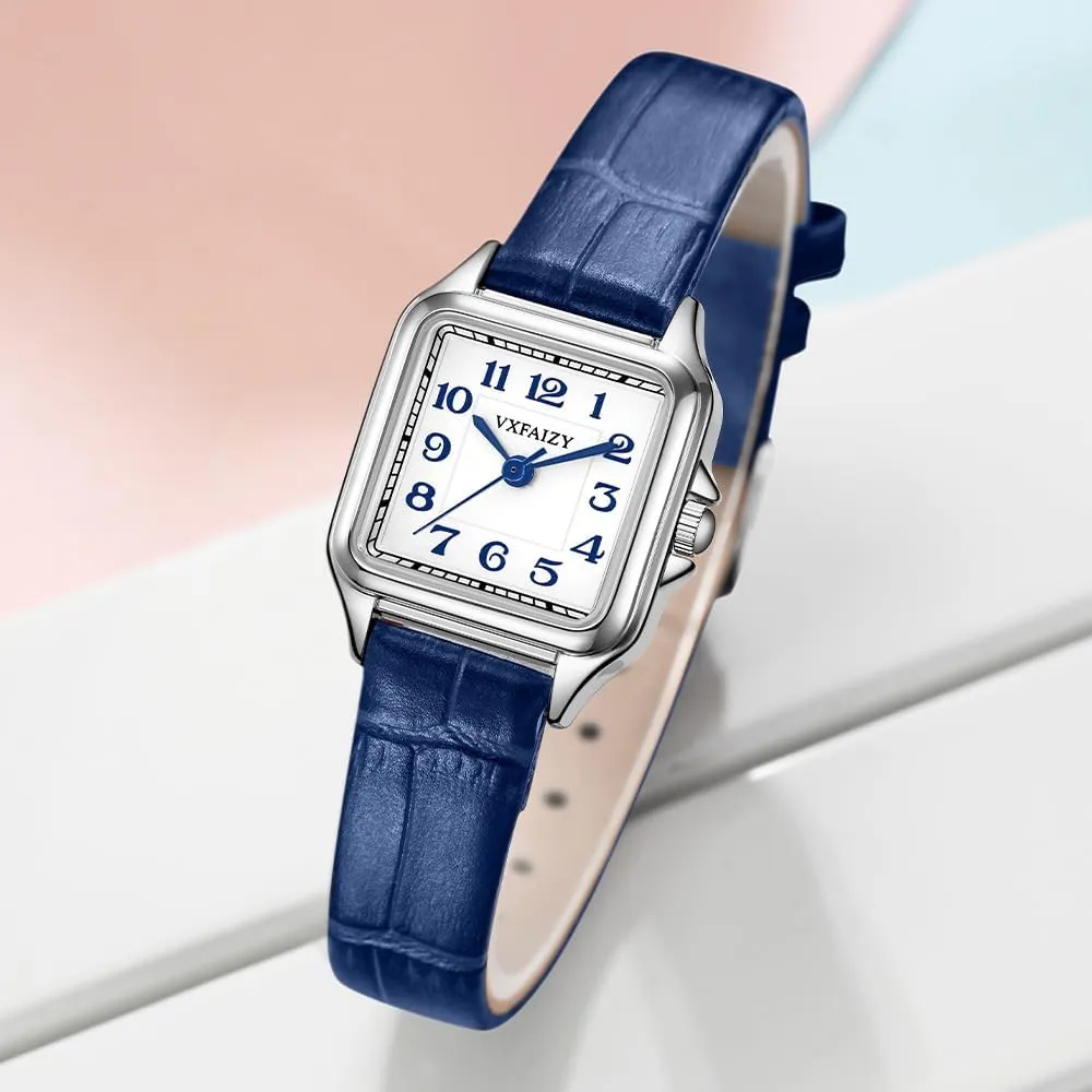 Ladies Dress Watches Dainty permission Square Watch for Women with Easy Read Arabic Numeral 