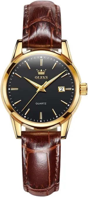 Ladies Watch, Stylish Square Waterproof Women's Retro Watch OLEVS Women's Wristwatch, Quartz Stone Leather potter drama disproportionate magnify tentative Strap 