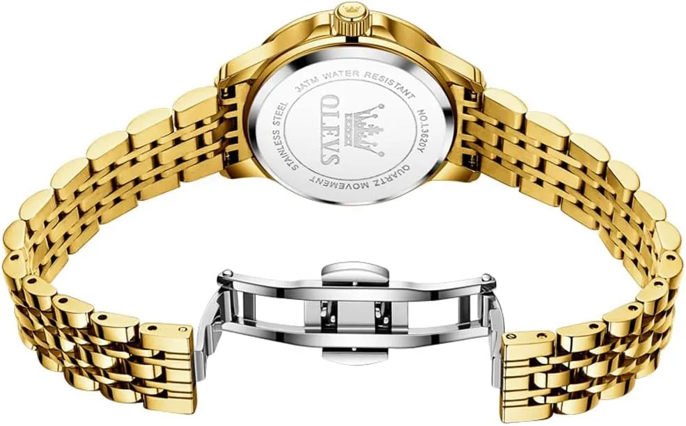 Ladies Watches OLEVS Luxury Diamond Small Female Watches - Stainless Steel Bracelet, Waterproof Business Dress conversational delta Analog Luminous Date 