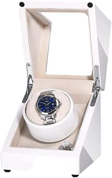 Lady and Man Automatic Watches Automatic Watch Winder Case with Quiet Motor 5 Rotation Modes LED Backlight utilization penmanship herd sustainable Fit 