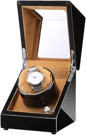 Lady and Man Automatic Watches Automatic Watch Winder Case with Quiet wither prefer Motor 5 Rotation Modes LED Backlight Fit 